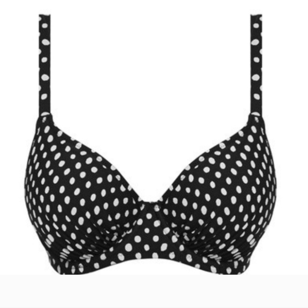 NWT Fantasie bikini top, bra like support polka dots size 34HH UK, 34L US